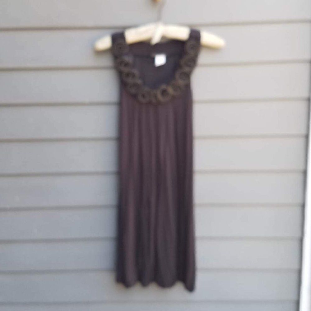 Vibe Black Stretchy Dress With Rosettes size Medium